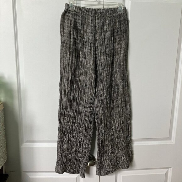 IGOR Alec Pants Womens 8 Dobranic Artsy Wide Leg Linen Crinkle Cropped Lagenlook - Picture 5 of 7